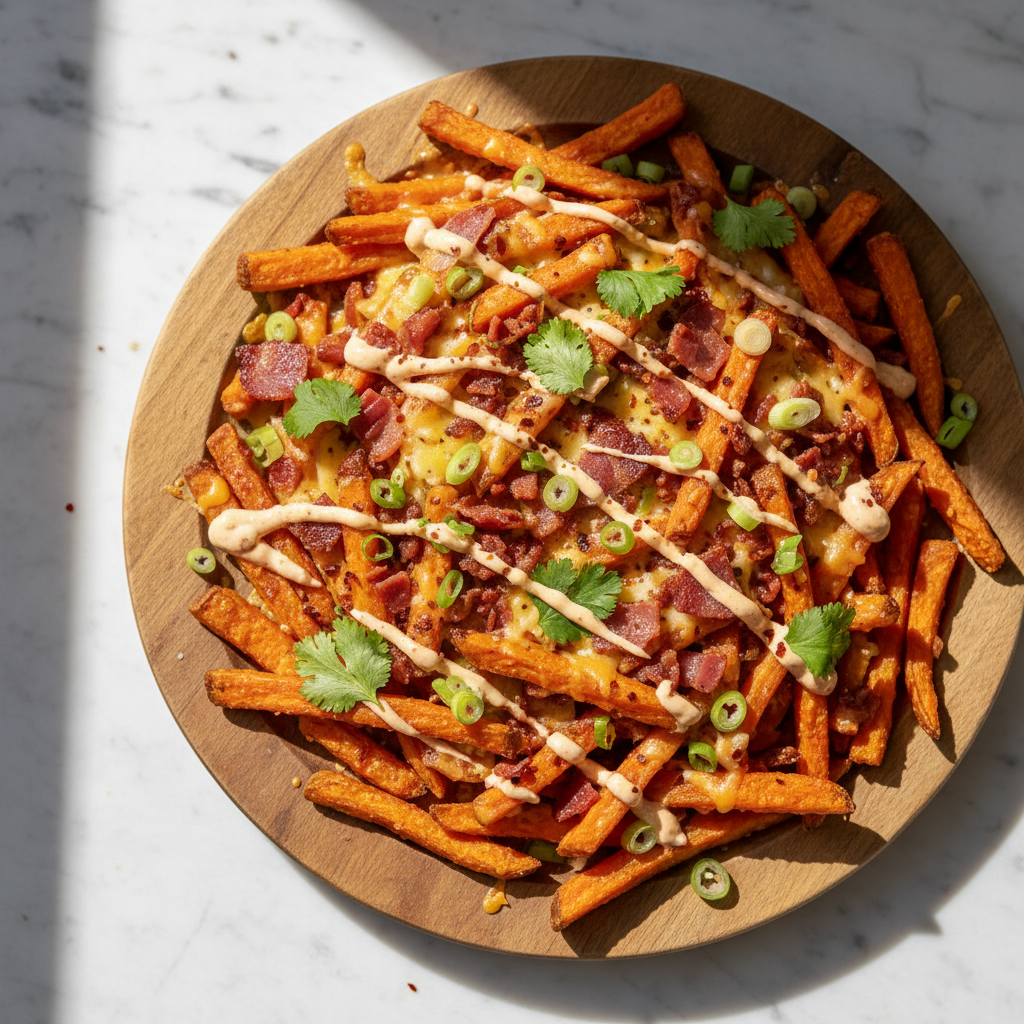 Air Fryer Loaded Sweet Potato Fries