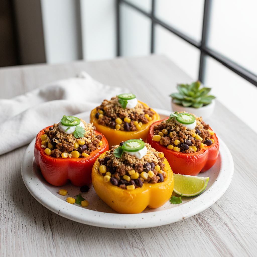 Air Fryer Southwestern Stuffed Bell Peppers