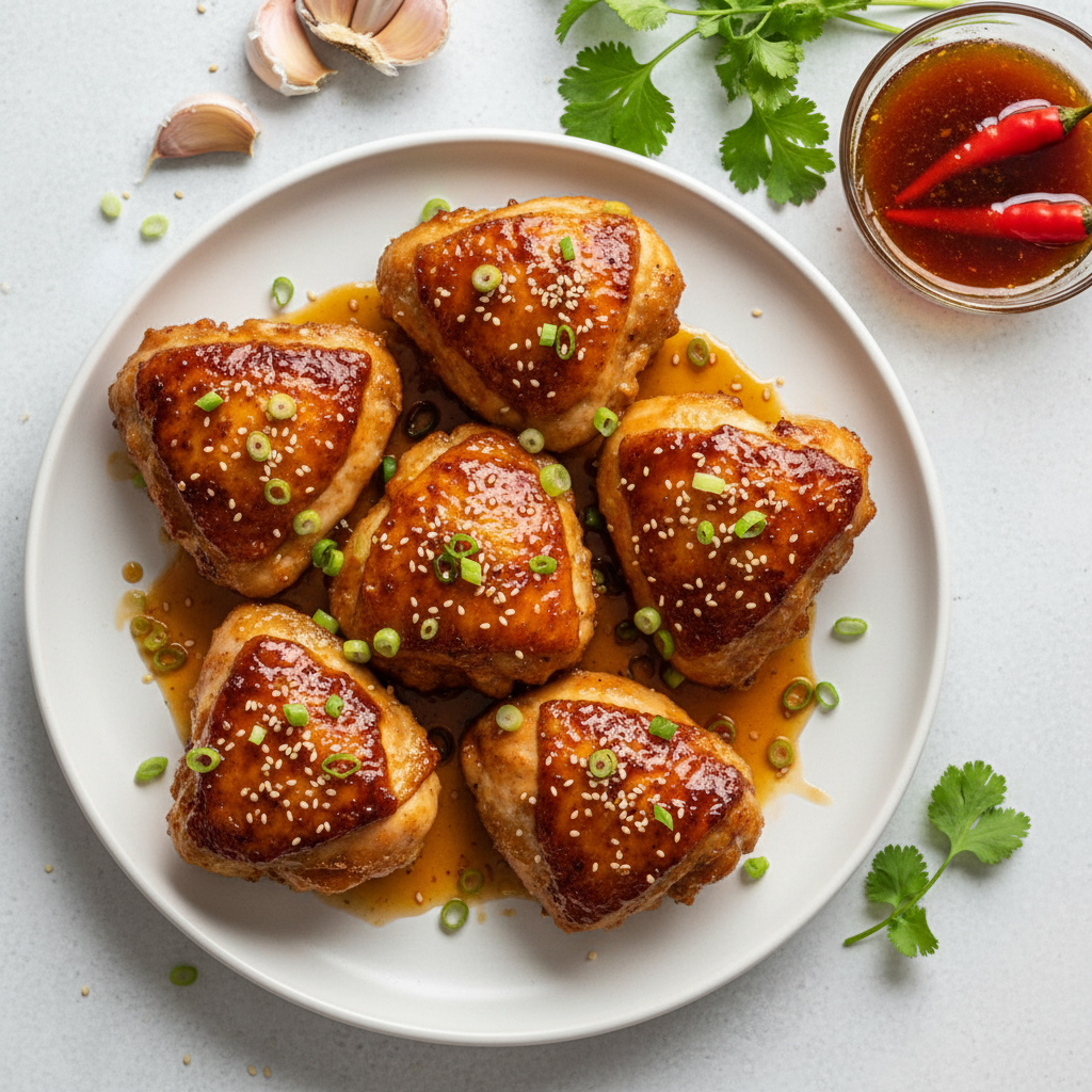 Air Fryer Spicy Honey Garlic Chicken Thighs