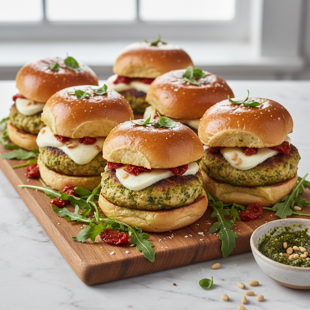 Loaded Pesto Chicken Air Fryer Sliders