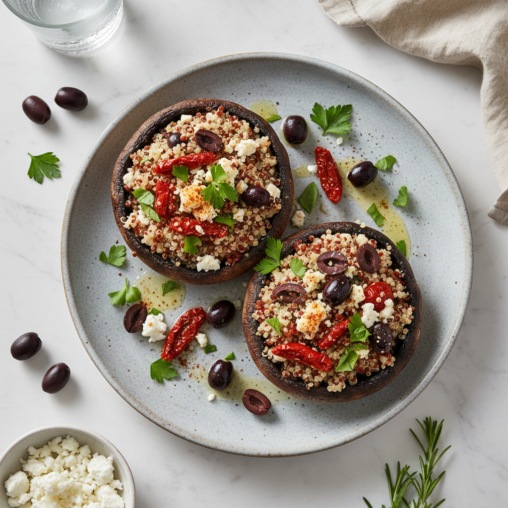 Mediterranean Stuffed Portobello Mushrooms