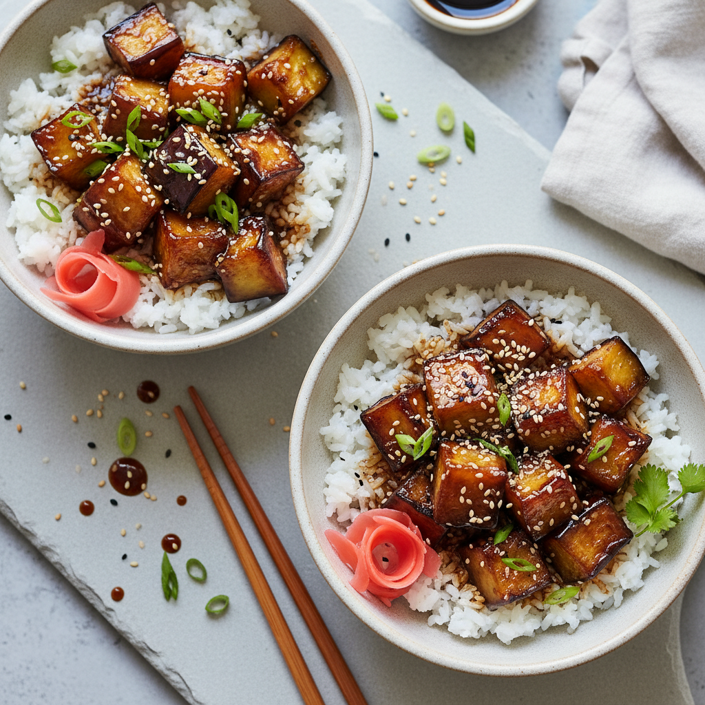 Miso-Glazed Eggplant Bowls