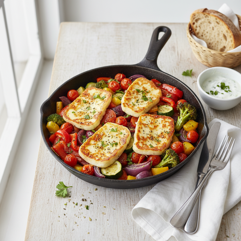 One-Pan Halloumi & Vegetable Bake