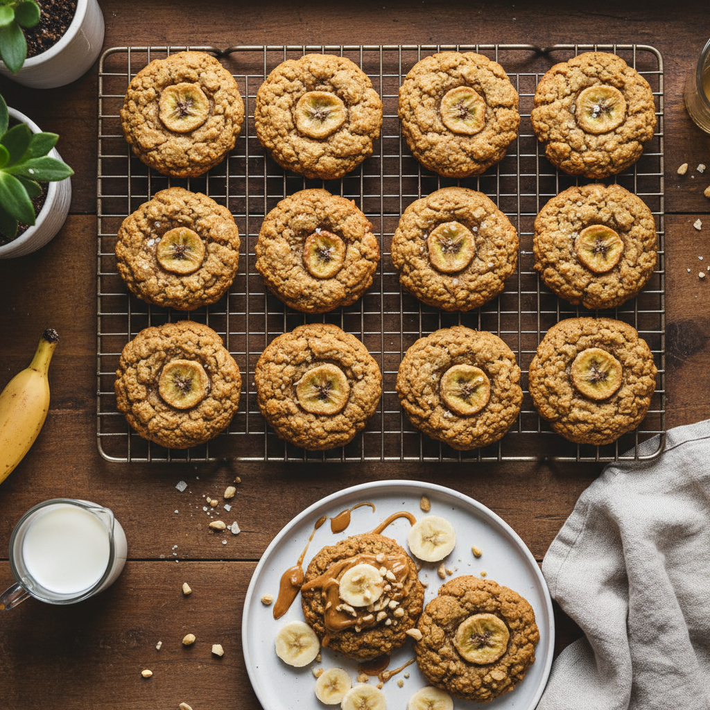 Peanut Butter Banana Oat Cookies
