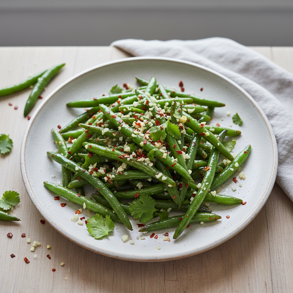 Spicy Garlic-Cilantro Green Beans