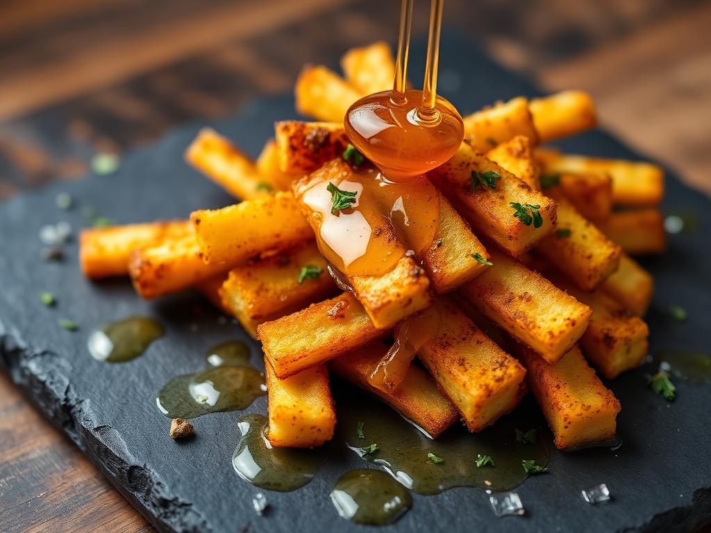 Air Fryer Halloumi Fries with Hot Honey & Thyme